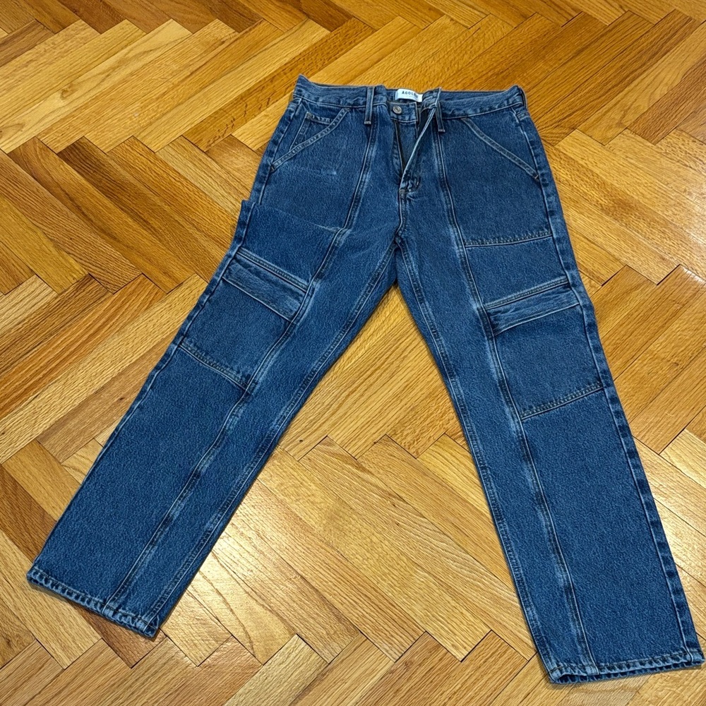 Agolde Blue Straight Leg Jeans